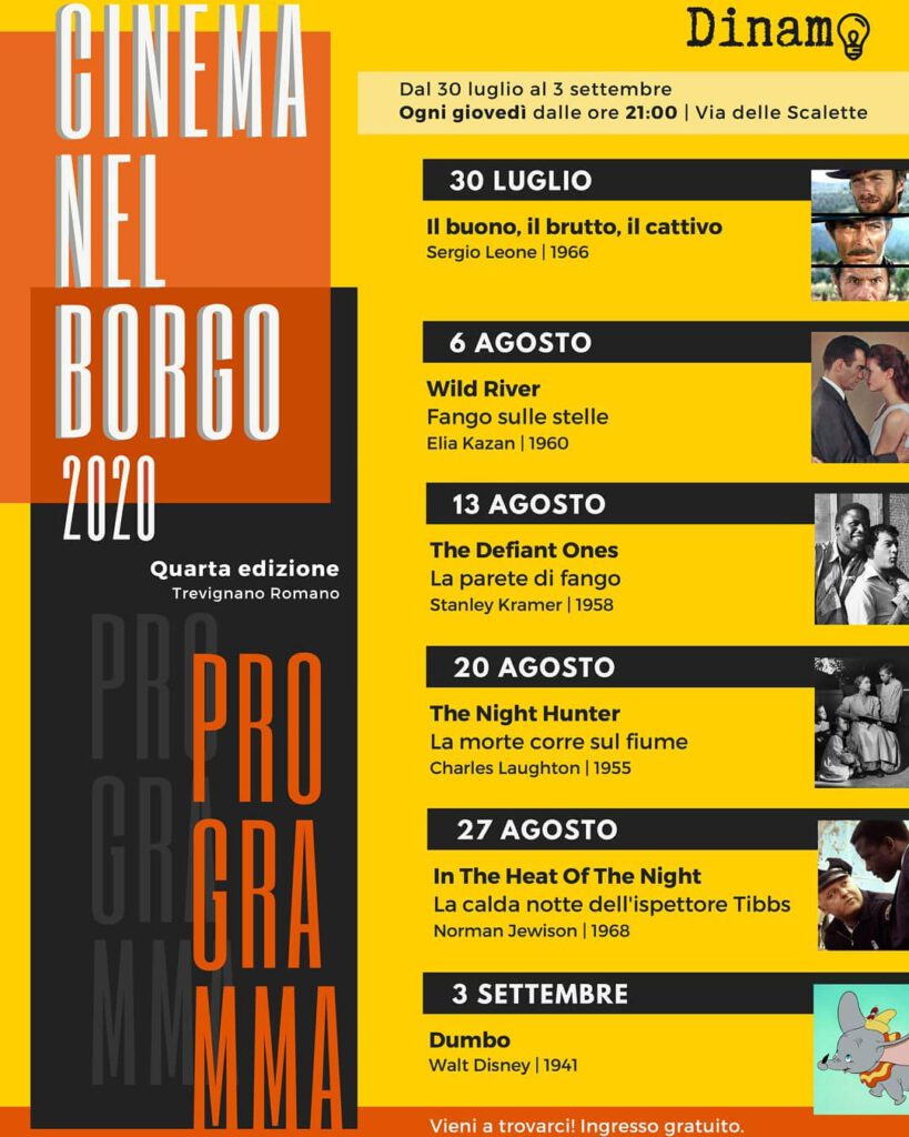 | fino al 3 SETTEMBRE 2020 | TREVIGNANO ROMANO - Tutti i giovedì: si ripete la magia del "Cinema nel Borgo"!